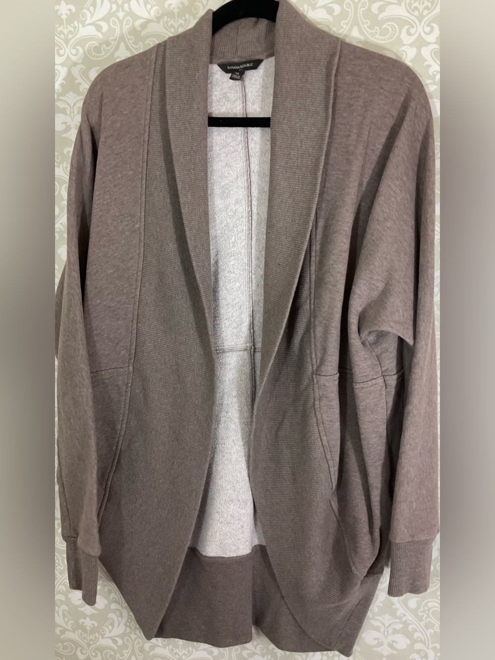 Banana Republic Women’s XL Open-Front Shawl Collar Cocoon Cardigan Jacket Taupe